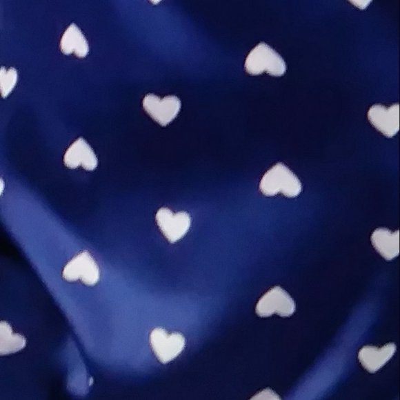 Navy Blue White Hearts Night Gown XL Size 12 in USA - Picture 7 of 16